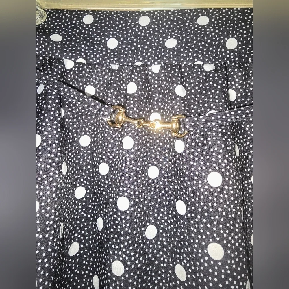 Plus Size Polka Dot Black and White Skirt - 3X/18